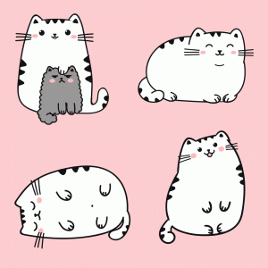 dibujos de gatos kawaii